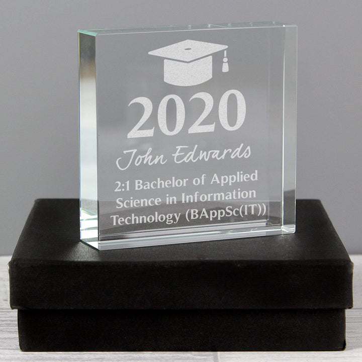 Personalised Memento Ornaments Personalised Graduation Large Crystal Token