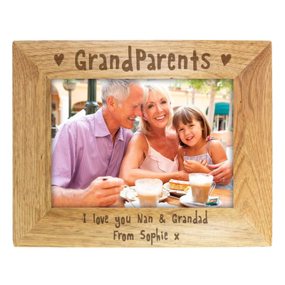 Personalised Memento Photo Frames, Albums and Guestbooks Personalised Grandparents 7x5 Landscape Wooden Photo Frame