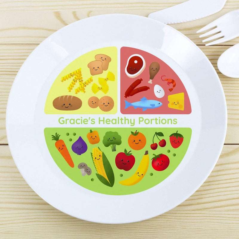 Personalised Memento Mealtime Essentials Personalised Healthy Eating Portions Plastic Plate