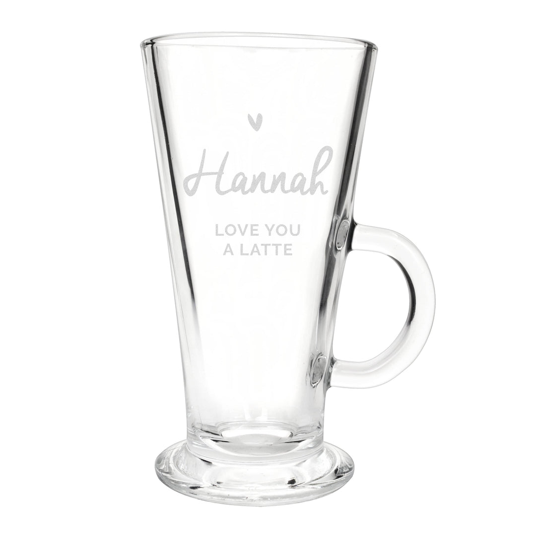 Personalised Memento Glasses &amp; Barware Personalised Heart Latte Glass