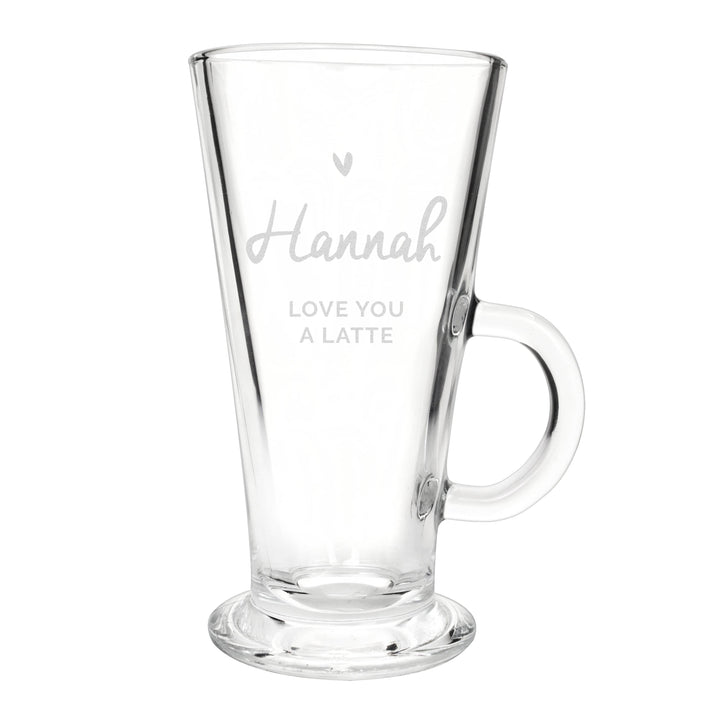 Personalised Memento Glasses &amp; Barware Personalised Heart Latte Glass