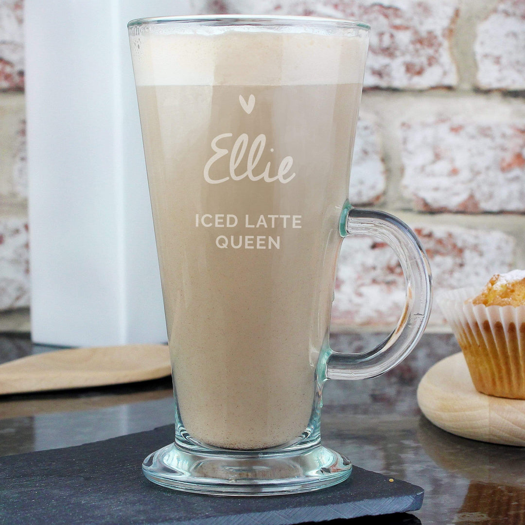 Personalised Memento Glasses &amp; Barware Personalised Heart Latte Glass