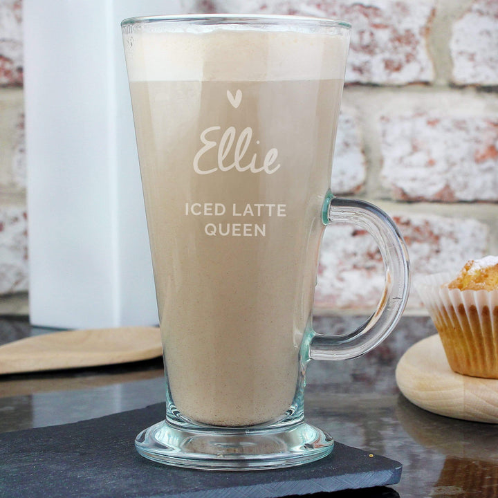Personalised Memento Glasses &amp; Barware Personalised Heart Latte Glass