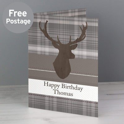 Personalised Memento Greetings Cards Personalised Highland Stag Card