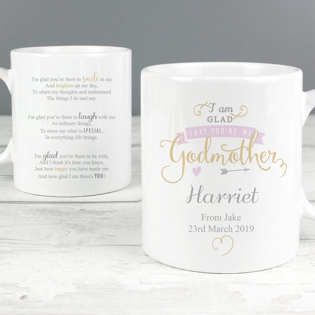 Personalised Memento Mugs Personalised I Am Glad... Godmother Mug