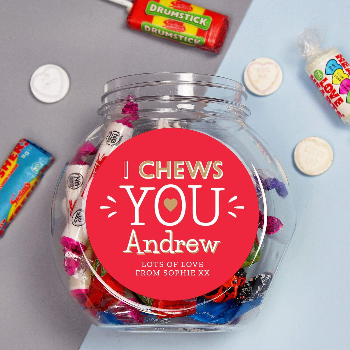 Personalised Memento Food & Drink Personalised I Chews You Sweet Jar