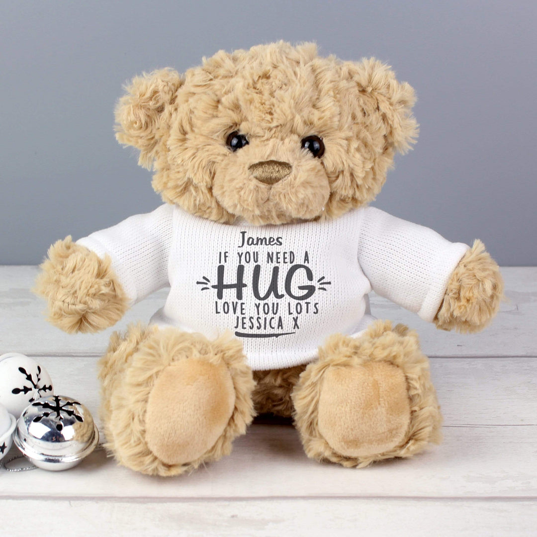 Personalised Memento Plush Personalised If You Need A Hug Teddy Bear