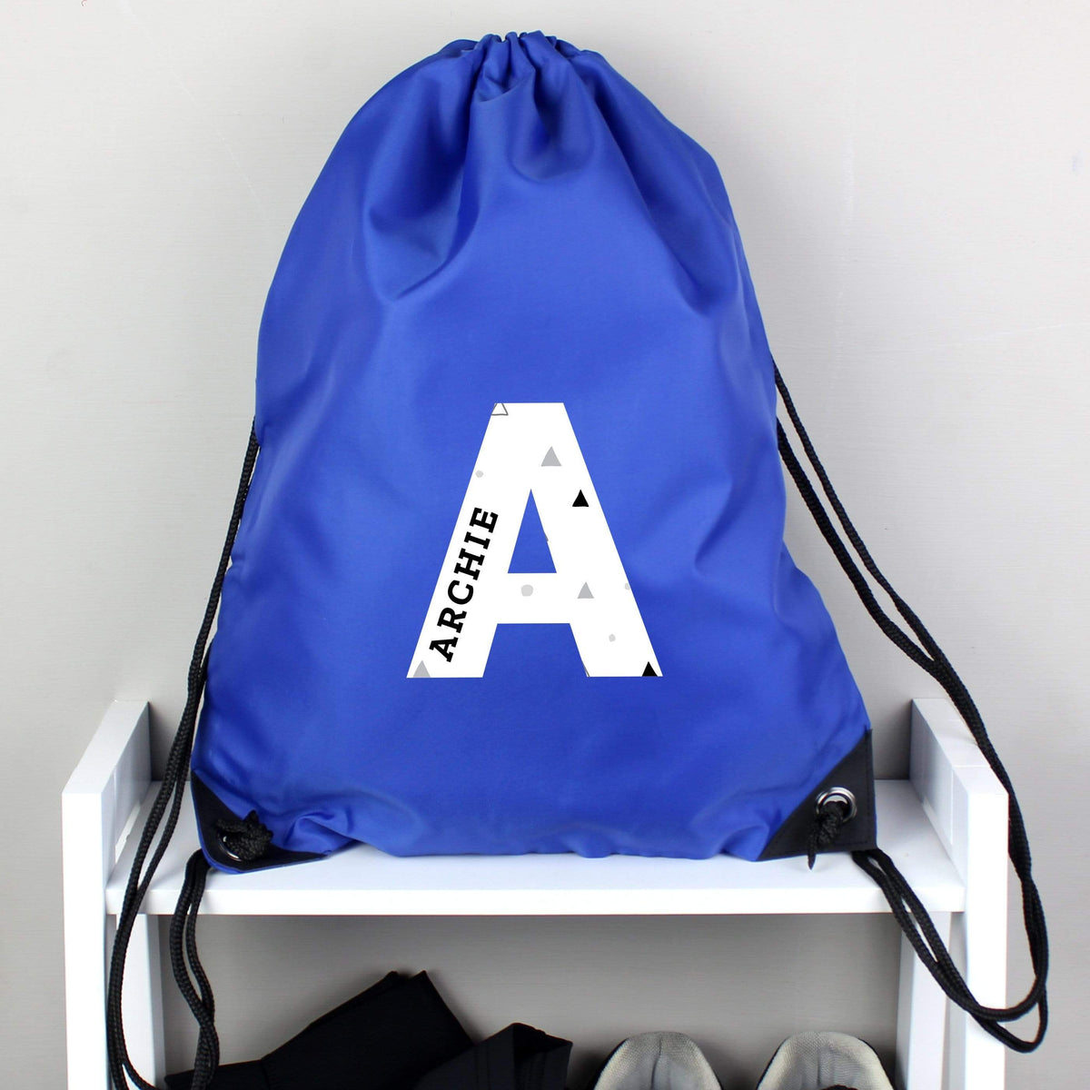 Personalised Memento Textiles Personalised Initial Blue Kit Bag