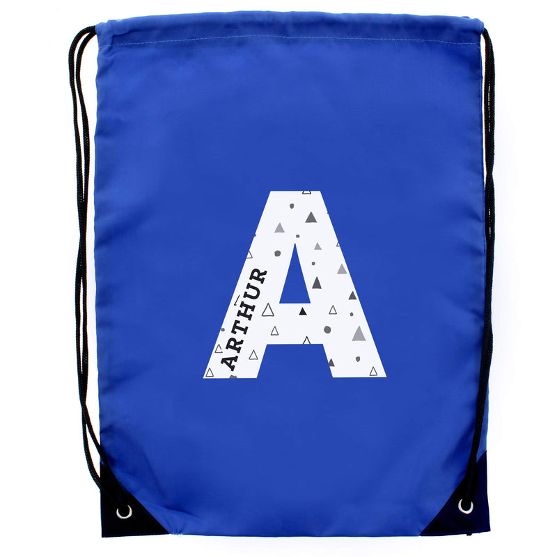 Personalised Memento Textiles Personalised Initial Blue Kit Bag