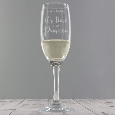 Personalised Memento Glasses & Barware Personalised 'It's Time for Prosecco' Flute