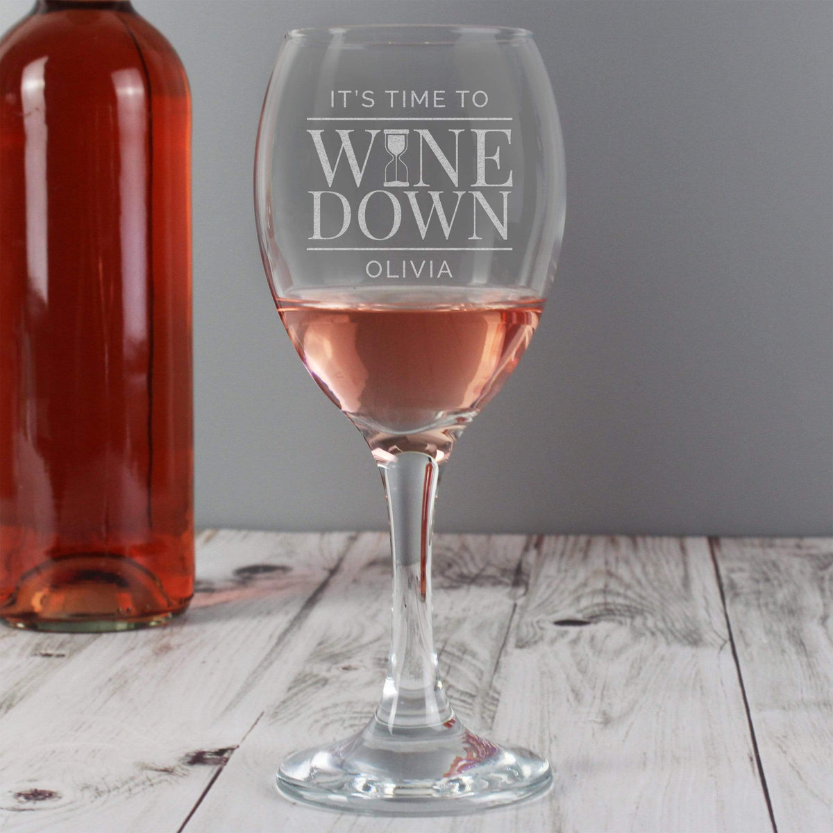 Personalised Memento Glasses & Barware Personalised 'It's Time to Wine Down' Wine Glass