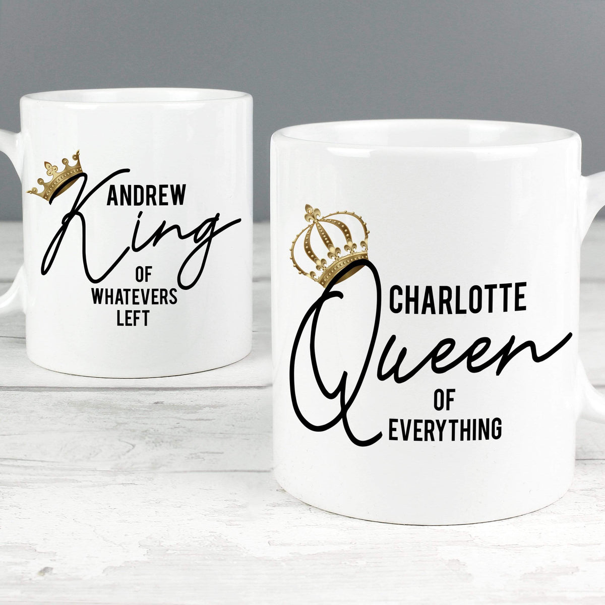 Personalised Memento Mugs Personalised King and Queen of Everything Mug Set