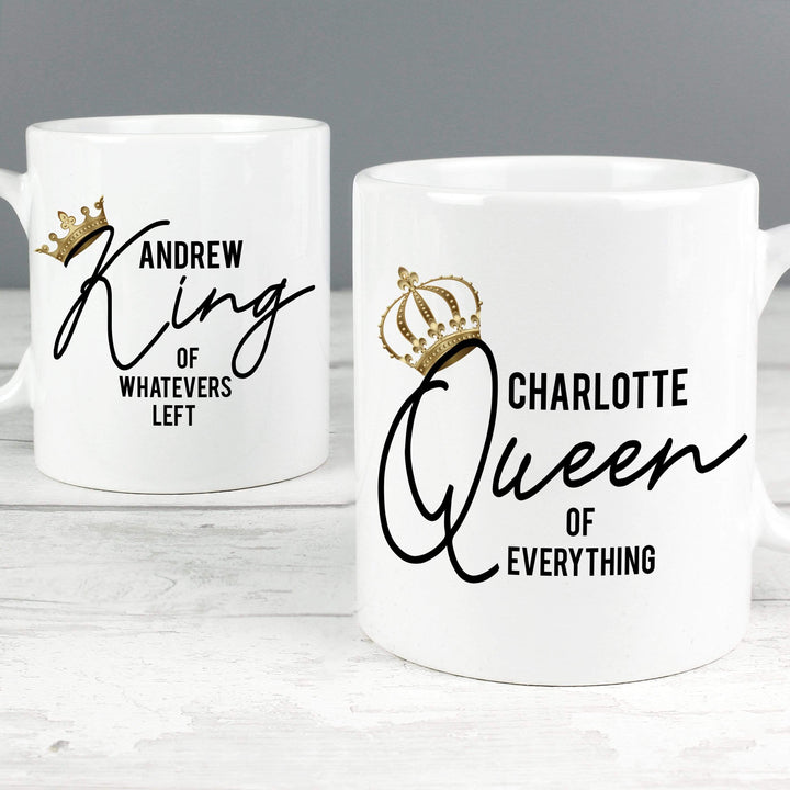 Personalised Memento Mugs Personalised King and Queen of Everything Mug Set