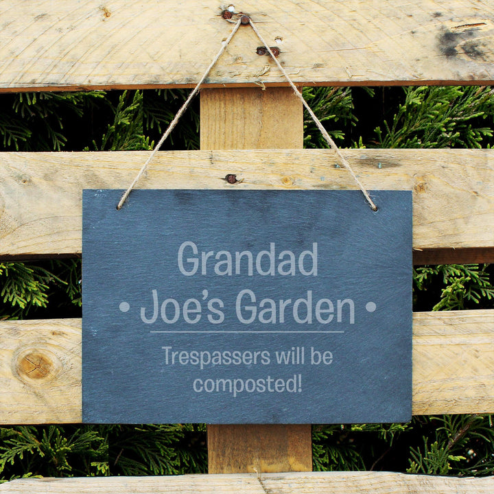Personalised Memento Hanging Decorations &amp; Signs Personalised Large Hanging Slate Sign