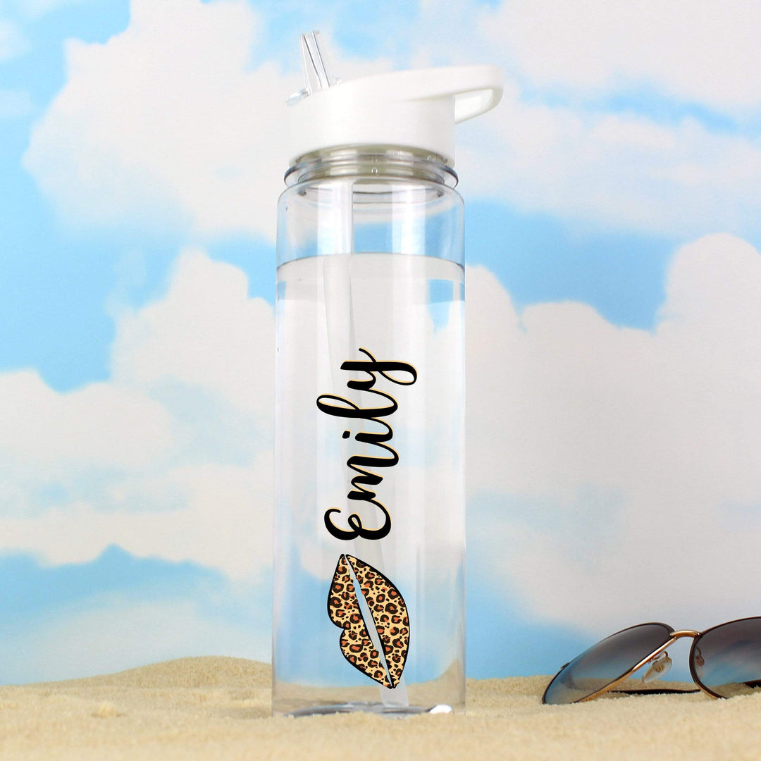 Personalised Memento Mealtime Essentials Personalised Leopard Lips Island Water Bottle