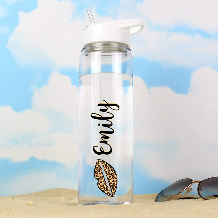 Personalised Memento Mealtime Essentials Personalised Leopard Lips Island Water Bottle