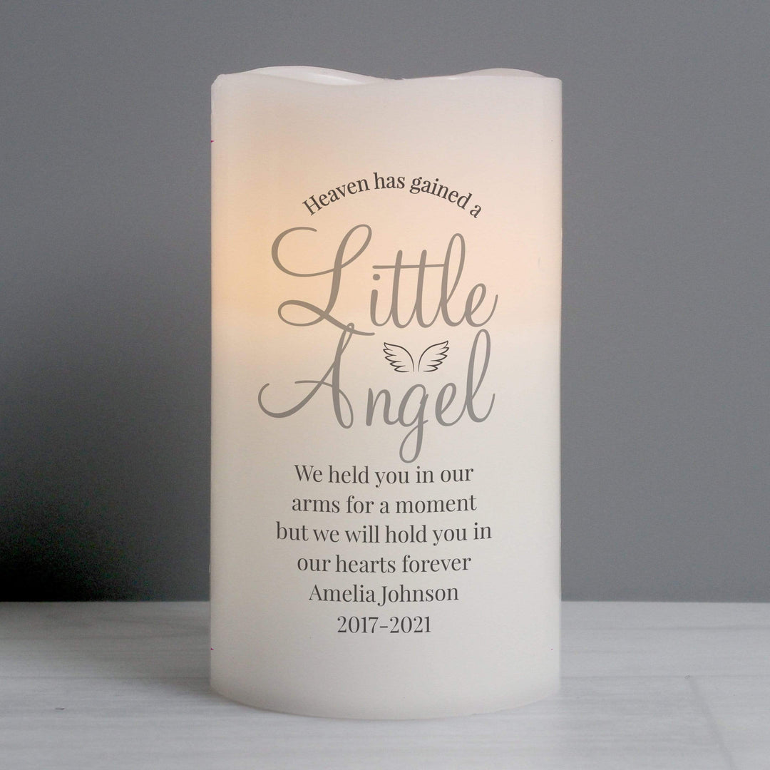 Personalised Memento LED Lights, Candles &amp; Decorations Personalised Little Angel LED Candle