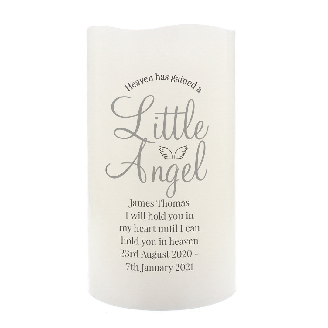 Personalised Memento LED Lights, Candles &amp; Decorations Personalised Little Angel LED Candle