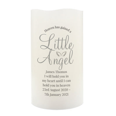 Personalised Memento LED Lights, Candles & Decorations Personalised Little Angel LED Candle