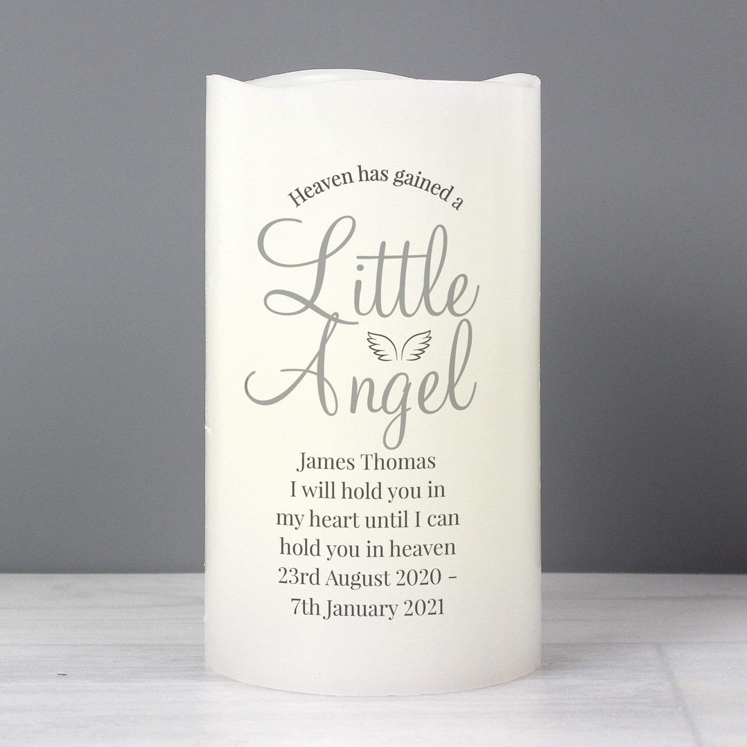 Personalised Memento LED Lights, Candles &amp; Decorations Personalised Little Angel LED Candle