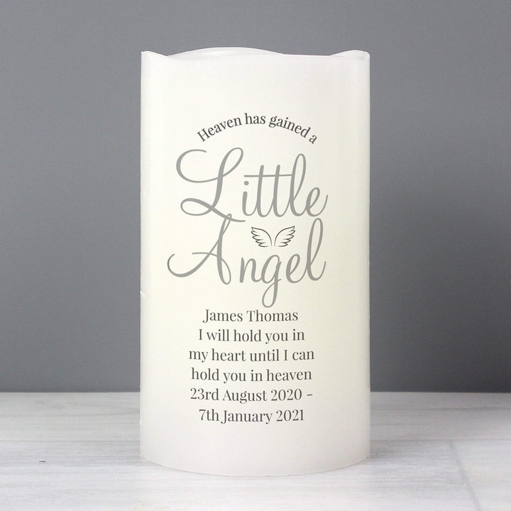 Personalised Memento LED Lights, Candles &amp; Decorations Personalised Little Angel LED Candle