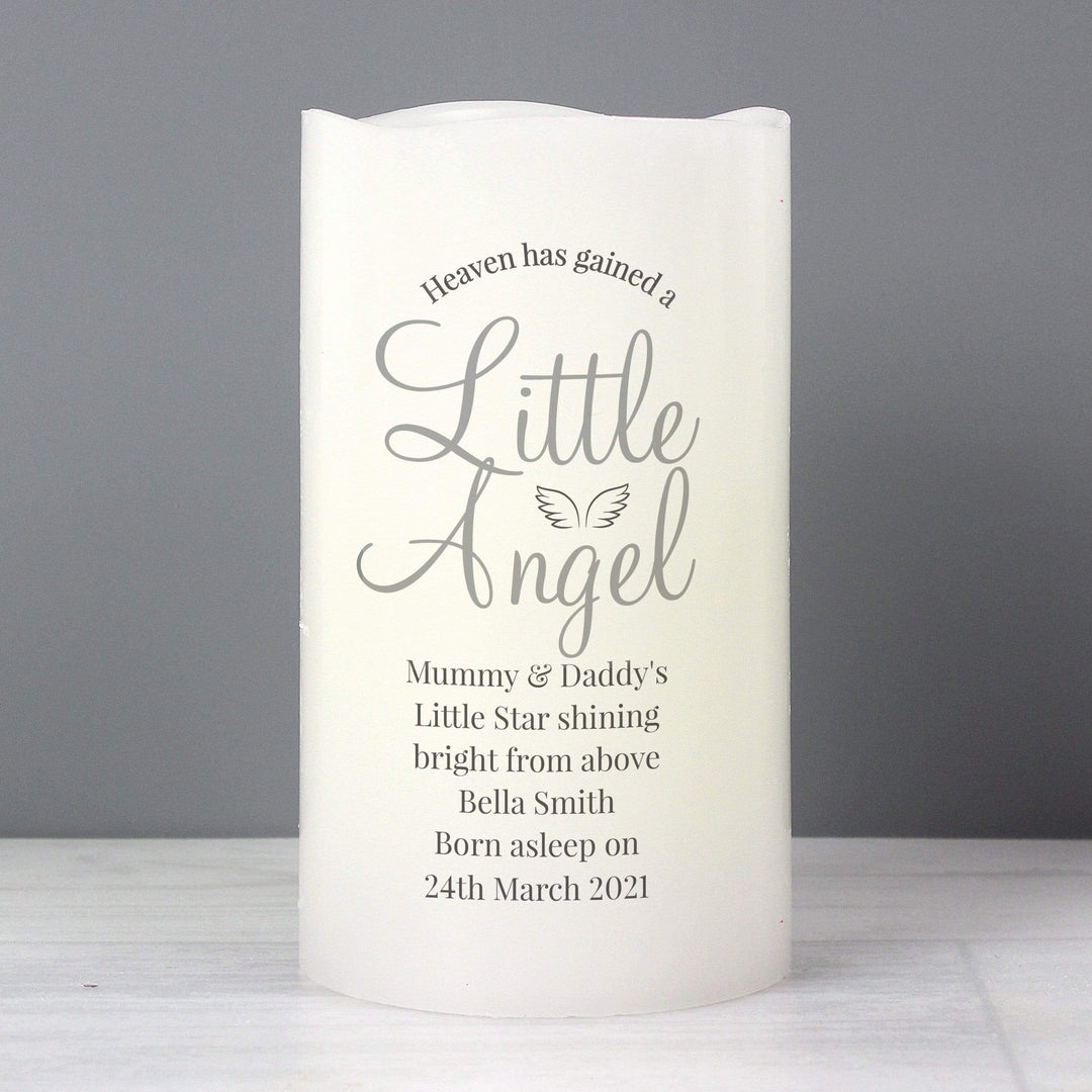 Personalised Memento LED Lights, Candles &amp; Decorations Personalised Little Angel LED Candle