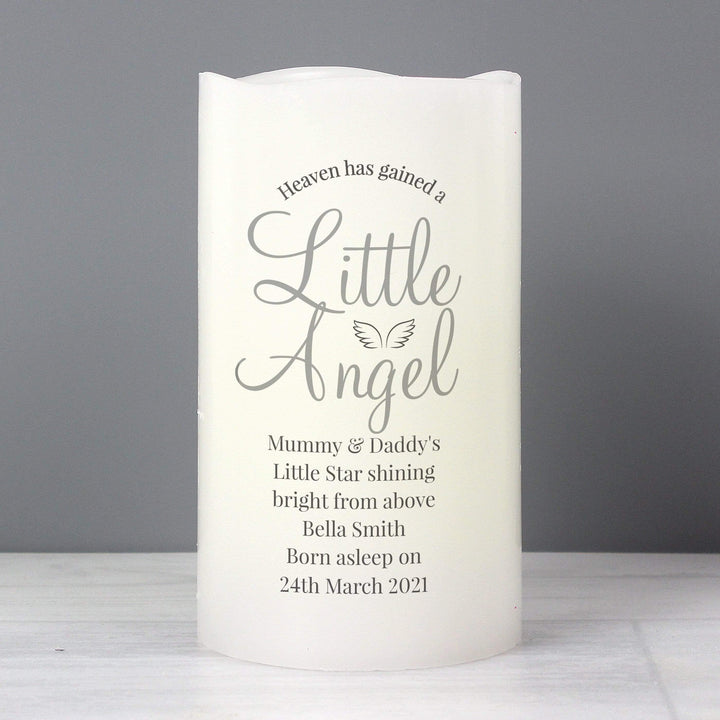 Personalised Memento LED Lights, Candles &amp; Decorations Personalised Little Angel LED Candle