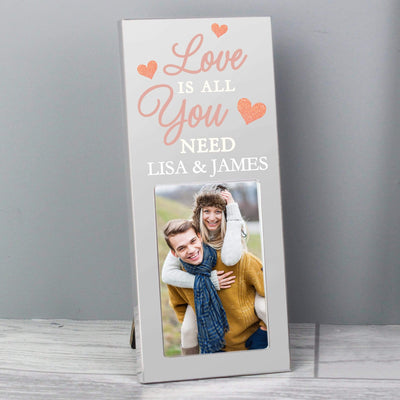 Personalised Memento Photo Frames, Albums and Guestbooks Personalised 'Love is All You Need' 2x3 Photo Frame