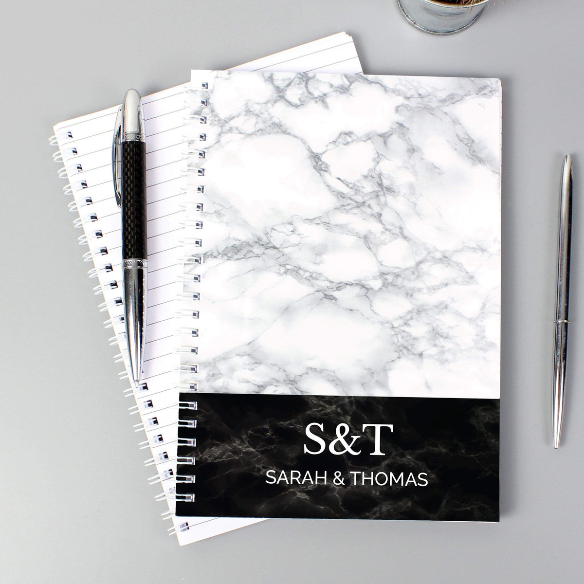 Personalised Memento Stationery & Pens Personalised Marble Effect A5 Notebook