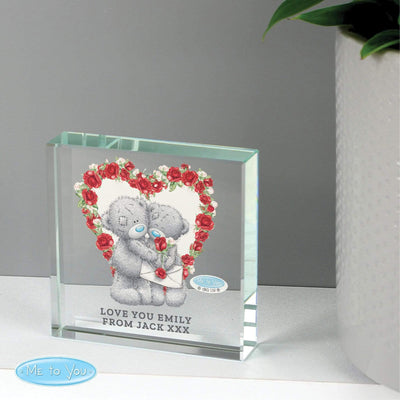 Personalised Memento Keepsakes Personalised Me to You Valentine Large Crystal Token
