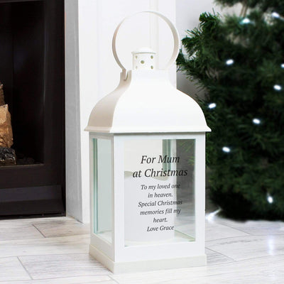Personalised Memento LED Lights, Candles & Decorations Personalised Memorial White Lantern