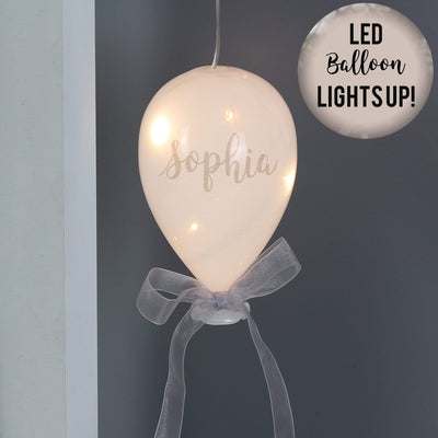 Personalised Memento LED Lights, Candles & Decorations Personalised Message LED Hanging Glass Balloon
