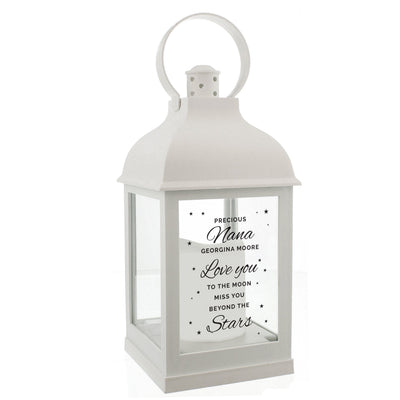 Personalised Memento LED Lights, Candles & Decorations Personalised 'Miss You Beyond The Stars' White Lantern