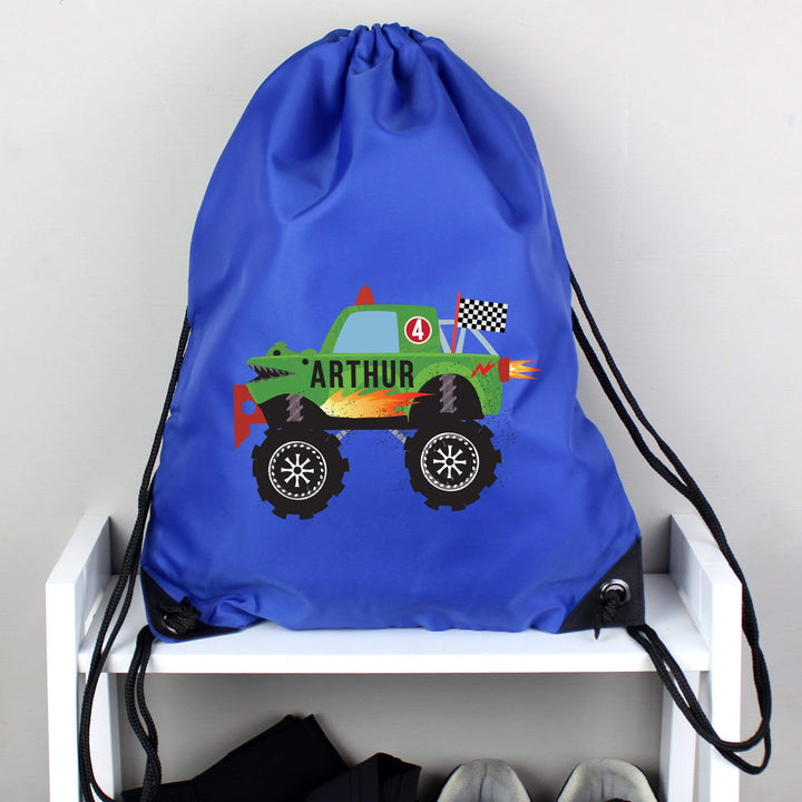Personalised Memento Textiles Personalised Monster Truck Blue Kit Bag