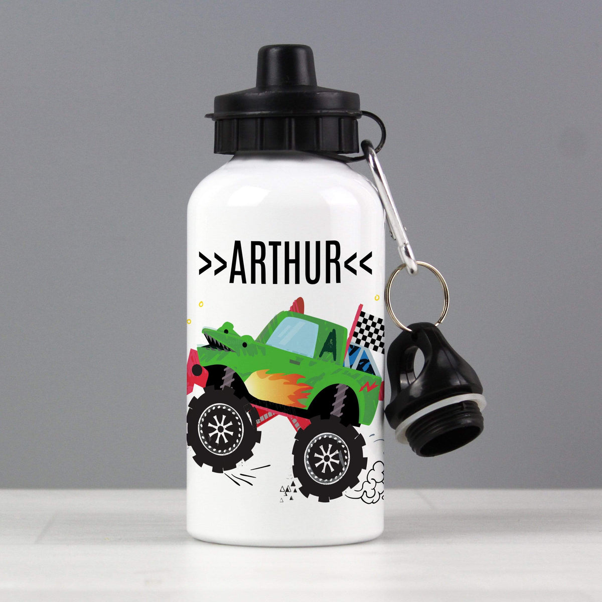 Personalised Memento Mealtime Essentials Personalised Monster Truck Drinks Bottle