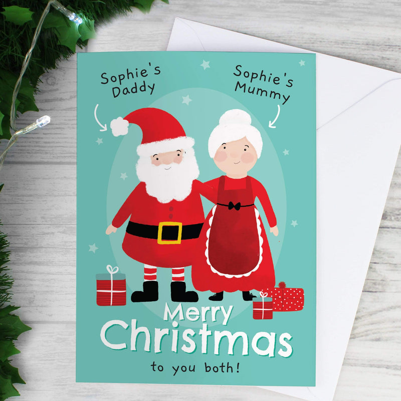 Personalised Memento Greetings Cards Personalised Mr & Mrs Claus Card