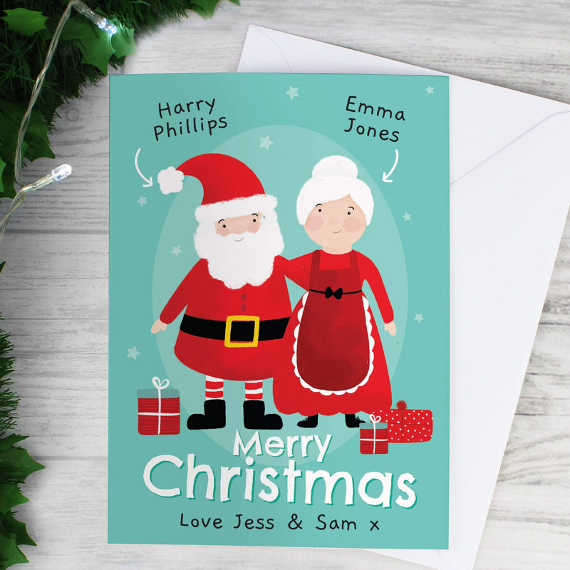 Personalised Memento Greetings Cards Personalised Mr & Mrs Claus Card