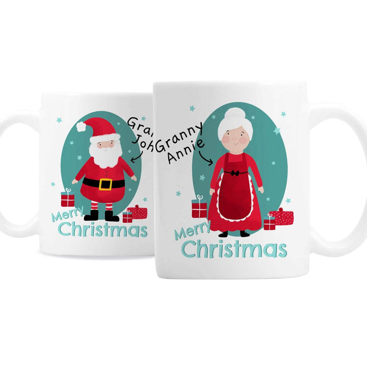 Personalised Memento Mugs Personalised Mr &amp; Mrs Claus Mug Set