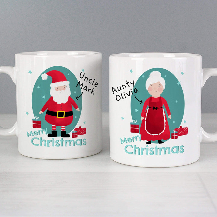 Personalised Memento Mugs Personalised Mr &amp; Mrs Claus Mug Set