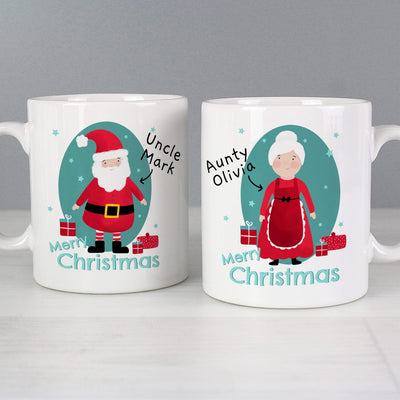 Personalised Memento Mugs Personalised Mr & Mrs Claus Mug Set