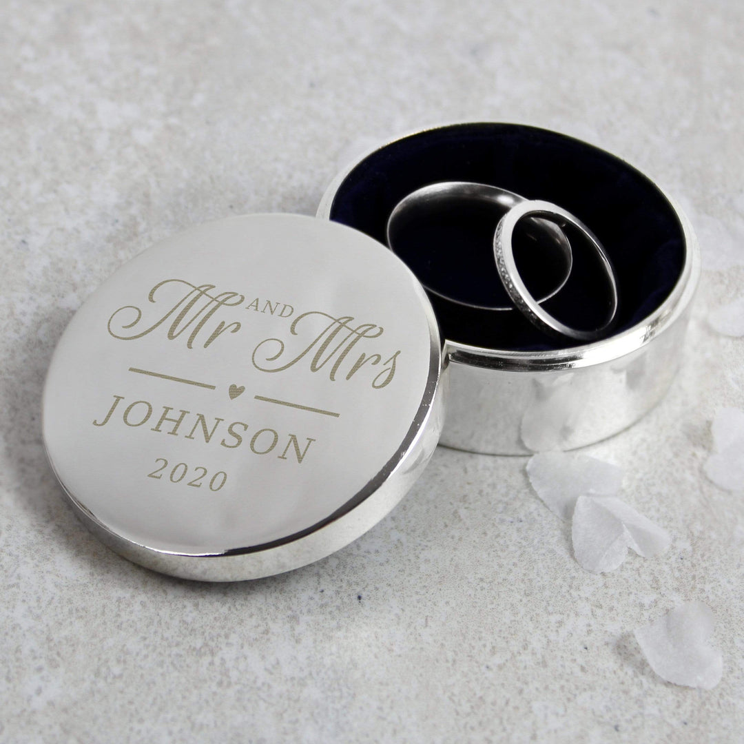 Personalised Memento Keepsakes Personalised Mr &amp; Mrs Ring Box