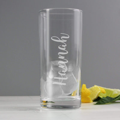 Personalised Memento Glasses & Barware Personalised Name Only Engraved Hi Ball Glass