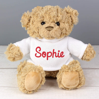 Personalised Memento Plush Personalised Name Only Teddy Bear - Red