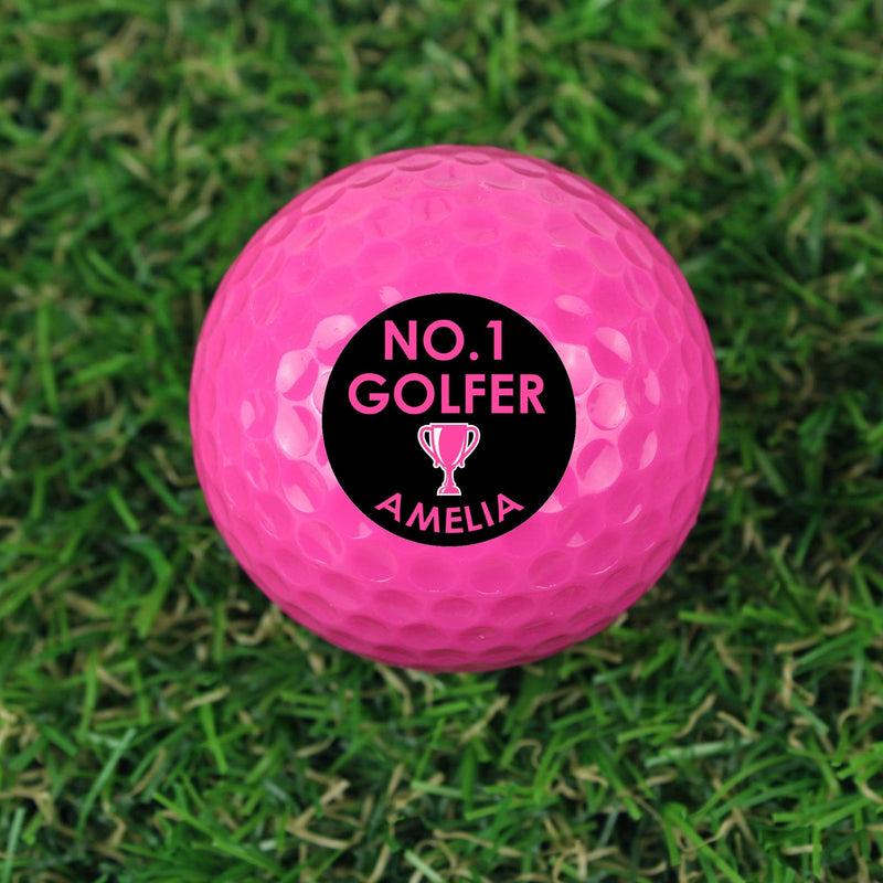 Personalised Memento Keepsakes Personalised No.1 Golfer Pink Golf Ball
