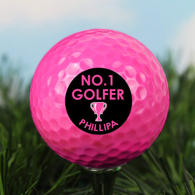 Personalised Memento Keepsakes Personalised No.1 Golfer Pink Golf Ball