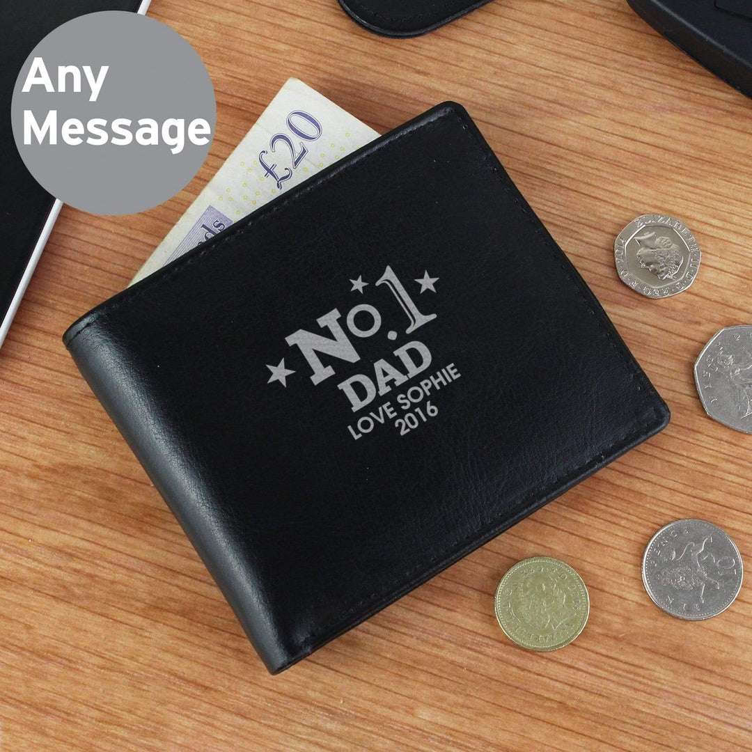 Personalised Memento Leather Personalised No.1 Leather Wallet