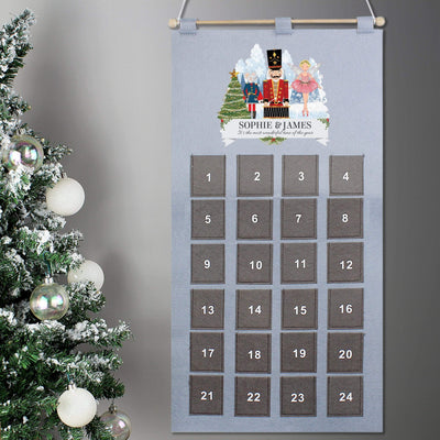 Personalised Memento Christmas Decorations Personalised Nutcracker Advent Calendar In Silver Grey