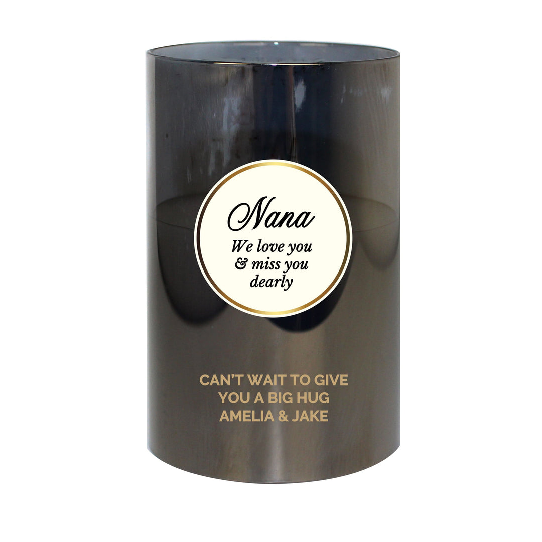 Personalised Memento LED Lights, Candles &amp; Decorations Personalised Opulent Smoked Glass LED Candle