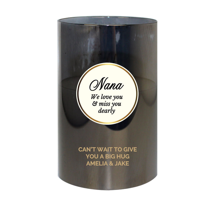 Personalised Memento LED Lights, Candles &amp; Decorations Personalised Opulent Smoked Glass LED Candle