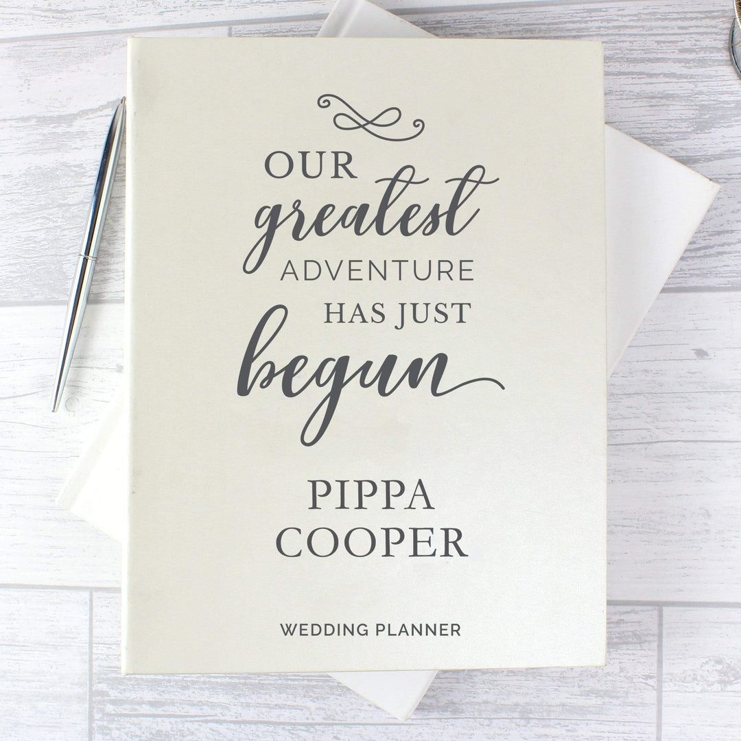 Personalised Memento Stationery &amp; Pens Personalised Our Greatest Adventure Wedding Planner